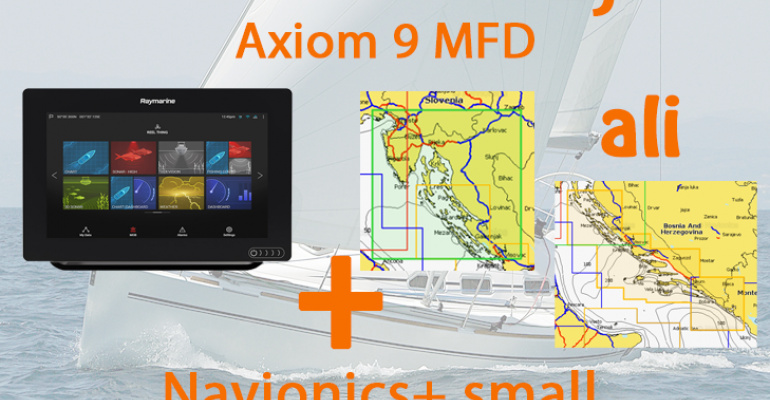 Axiom 9 RV z RealVision 3D, 600W Sonar, CPT-100DVS transducer in LightHouse karto za prenos